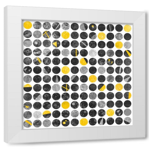 Abstract Circles White Modern Wood Framed Art Print by Atelier B Art Studio