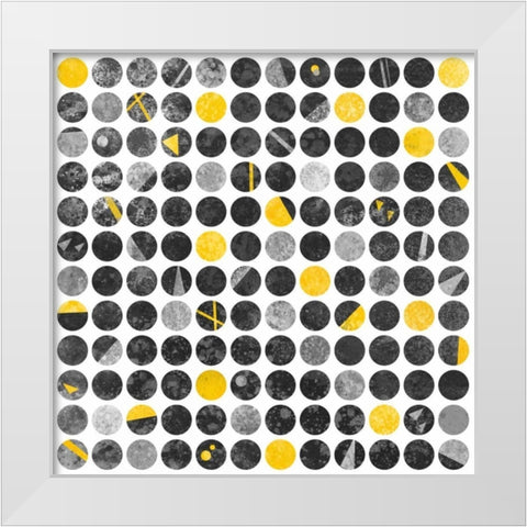 Abstract Circles White Modern Wood Framed Art Print by Atelier B Art Studio