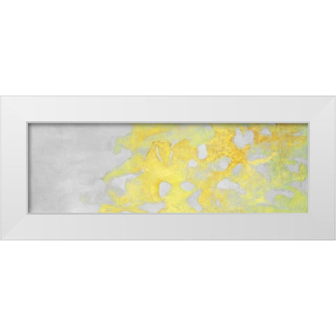 Golden clouds White Modern Wood Framed Art Print by Atelier B Art Studio