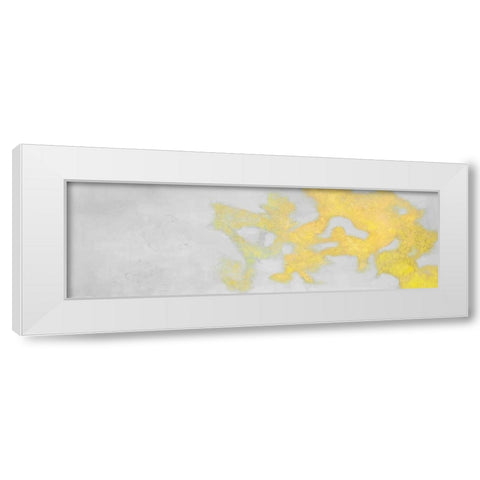Abstract Golden clouds White Modern Wood Framed Art Print by Atelier B Art Studio