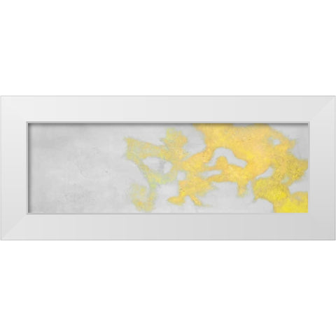 Abstract Golden clouds White Modern Wood Framed Art Print by Atelier B Art Studio