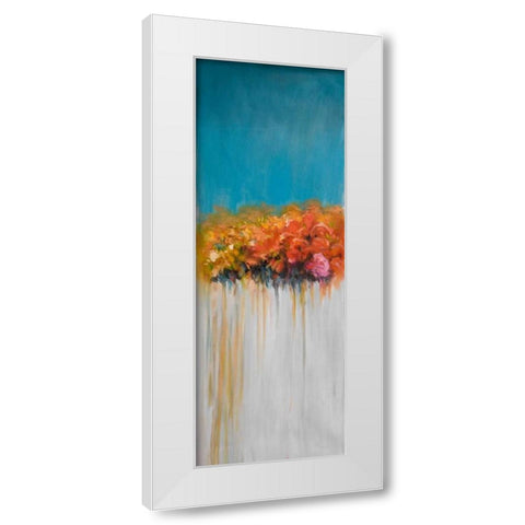 Colorful Abstract Basket of Flowers White Modern Wood Framed Art Print by Atelier B Art Studio