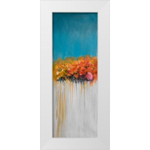 Colorful Abstract Basket of Flowers White Modern Wood Framed Art Print by Atelier B Art Studio