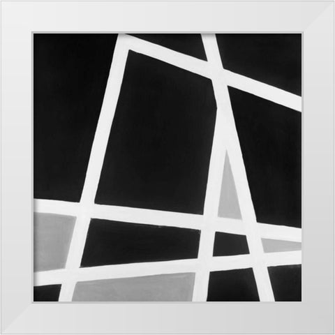 Abstract Lines Black and White White Modern Wood Framed Art Print by Atelier B Art Studio