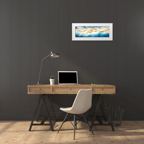 Abstract Clouds White Modern Wood Framed Art Print by Atelier B Art Studio