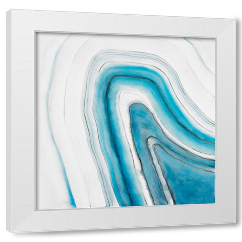 Round geode White Modern Wood Framed Art Print by Atelier B Art Studio