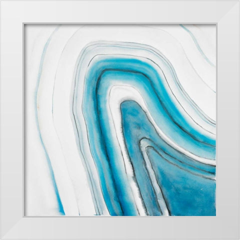 Round geode White Modern Wood Framed Art Print by Atelier B Art Studio