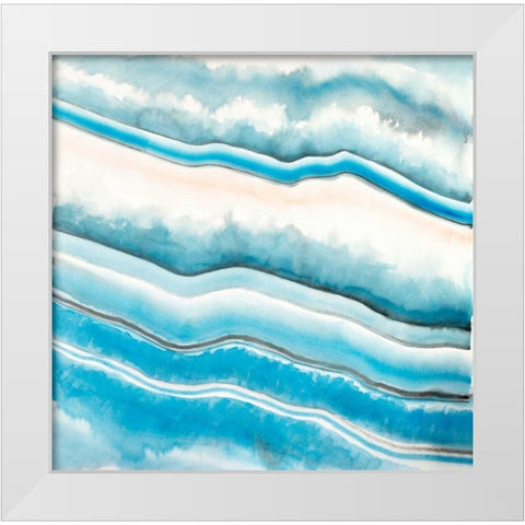 Textured geode White Modern Wood Framed Art Print by Atelier B Art Studio