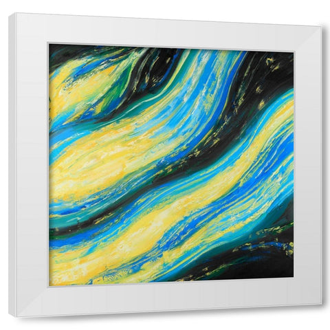 Liquid Magic Wave White Modern Wood Framed Art Print by Atelier B Art Studio