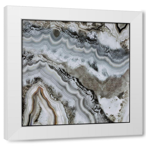 Abstract geode White Modern Wood Framed Art Print by Atelier B Art Studio