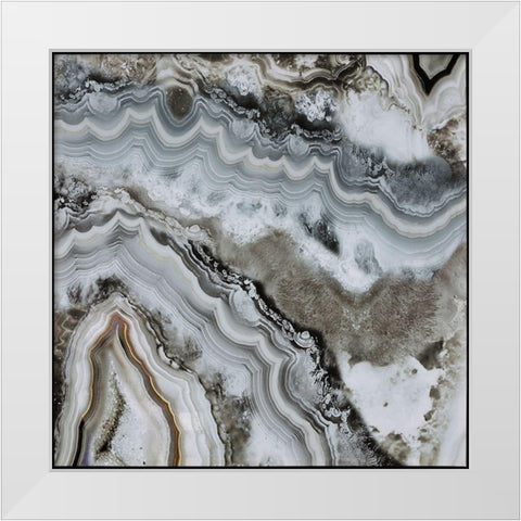 Abstract geode White Modern Wood Framed Art Print by Atelier B Art Studio
