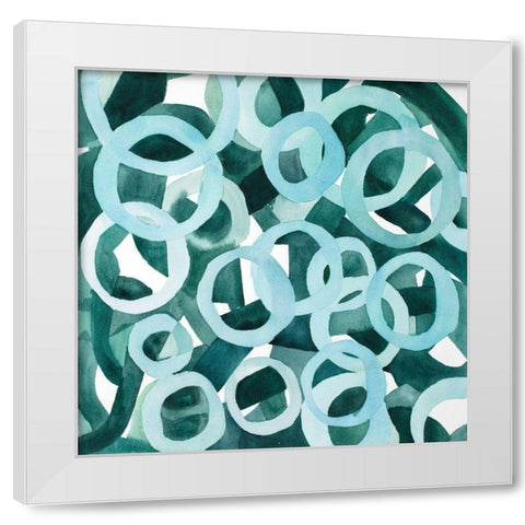 ABSTRACT RINGS White Modern Wood Framed Art Print by Atelier B Art Studio