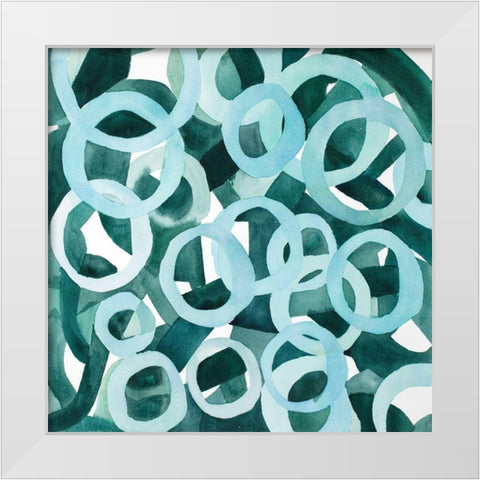 ABSTRACT RINGS White Modern Wood Framed Art Print by Atelier B Art Studio