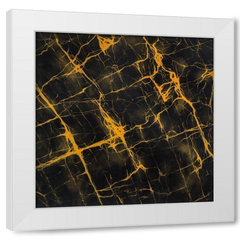 BLACK AND GOLD MARBLE White Modern Wood Framed Art Print by Atelier B Art Studio