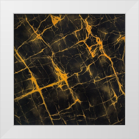 BLACK AND GOLD MARBLE White Modern Wood Framed Art Print by Atelier B Art Studio