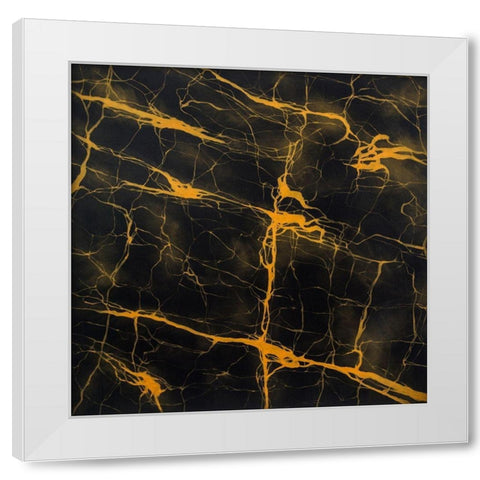 BLACK AND GOLD STORM White Modern Wood Framed Art Print by Atelier B Art Studio