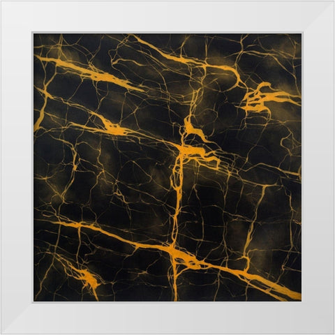 BLACK AND GOLD STORM White Modern Wood Framed Art Print by Atelier B Art Studio