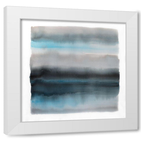 SHADE OF BLUE White Modern Wood Framed Art Print by Atelier B Art Studio