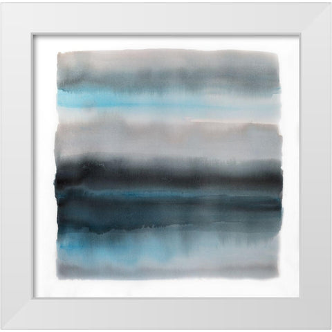 SHADE OF BLUE White Modern Wood Framed Art Print by Atelier B Art Studio