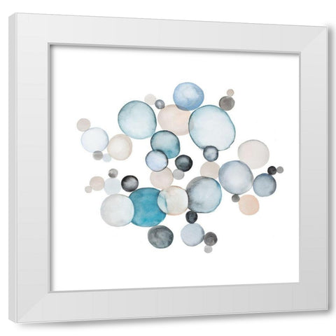 ROUND PEBBLES White Modern Wood Framed Art Print by Atelier B Art Studio