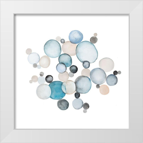 ROUND PEBBLES White Modern Wood Framed Art Print by Atelier B Art Studio