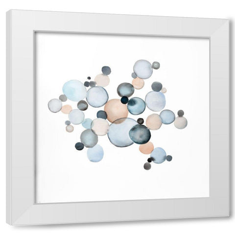 GRAYISH BUBBLES White Modern Wood Framed Art Print by Atelier B Art Studio