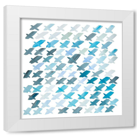 X PATTERN White Modern Wood Framed Art Print by Atelier B Art Studio