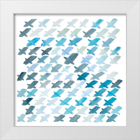 X PATTERN White Modern Wood Framed Art Print by Atelier B Art Studio