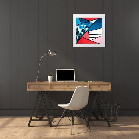 DIAGONAL UNITY White Modern Wood Framed Art Print by Atelier B Art Studio