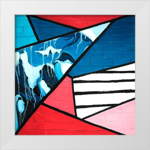 DIAGONAL UNITY White Modern Wood Framed Art Print by Atelier B Art Studio