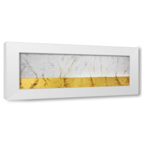 GOLDEN SHINE White Modern Wood Framed Art Print by Atelier B Art Studio