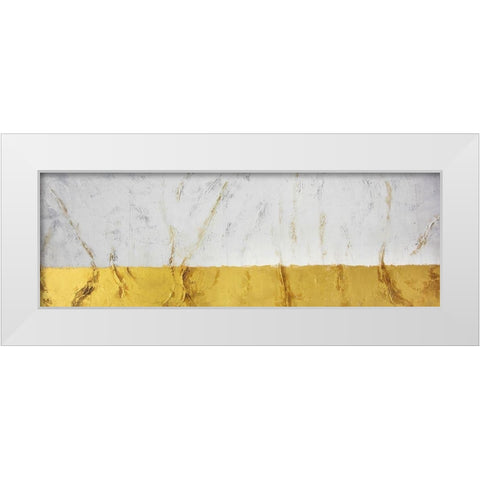 GOLDEN SHINE White Modern Wood Framed Art Print by Atelier B Art Studio