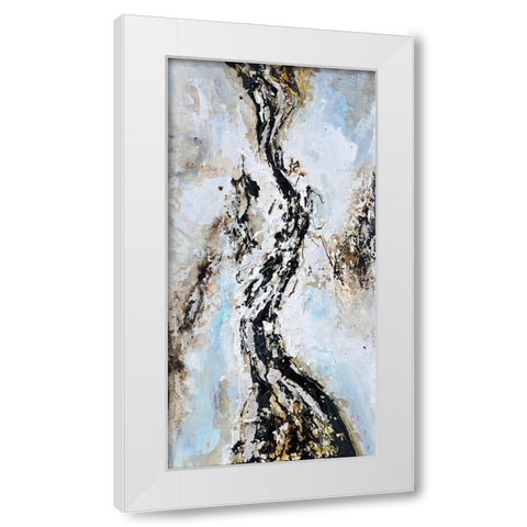 ABSTRACT AND TEXTURIZED PAINT SPLASH White Modern Wood Framed Art Print by Atelier B Art Studio