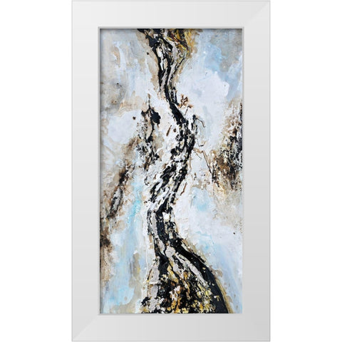 ABSTRACT AND TEXTURIZED PAINT SPLASH White Modern Wood Framed Art Print by Atelier B Art Studio