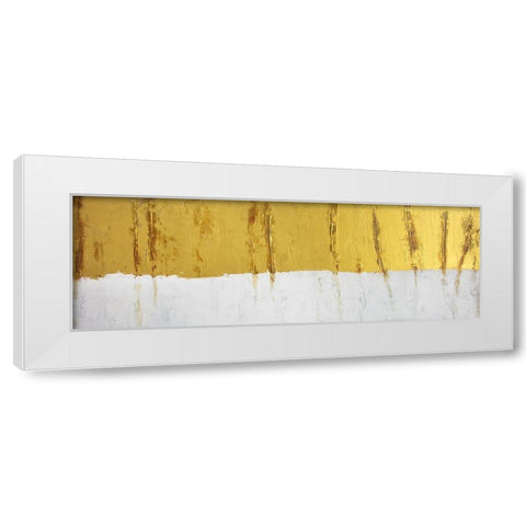 GOLDEN STRIPE White Modern Wood Framed Art Print by Atelier B Art Studio