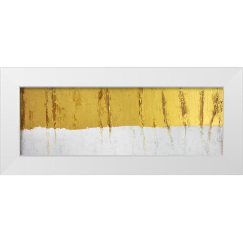 GOLDEN STRIPE White Modern Wood Framed Art Print by Atelier B Art Studio