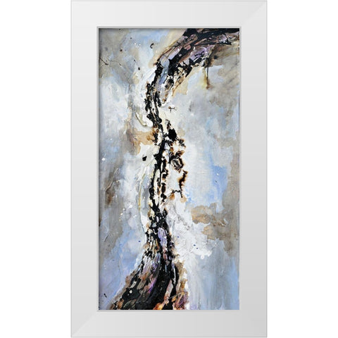 TEXTURIZED ABSTRACT WAVE White Modern Wood Framed Art Print by Atelier B Art Studio