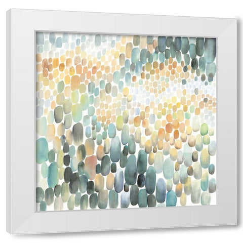 CLUSTER OF CIRCLES White Modern Wood Framed Art Print by Atelier B Art Studio