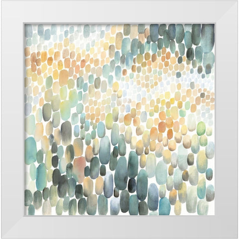 CLUSTER OF CIRCLES White Modern Wood Framed Art Print by Atelier B Art Studio