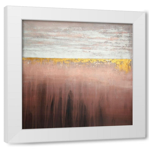 GOLDEN PINK White Modern Wood Framed Art Print by Atelier B Art Studio