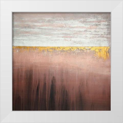 GOLDEN PINK White Modern Wood Framed Art Print by Atelier B Art Studio