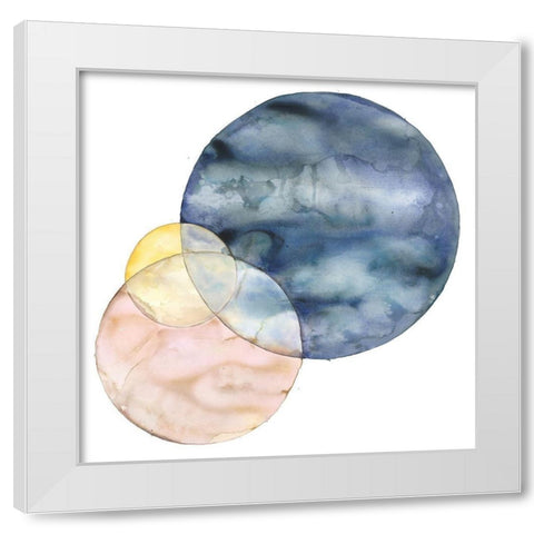 CIRCLES White Modern Wood Framed Art Print by Atelier B Art Studio