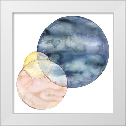 CIRCLES White Modern Wood Framed Art Print by Atelier B Art Studio
