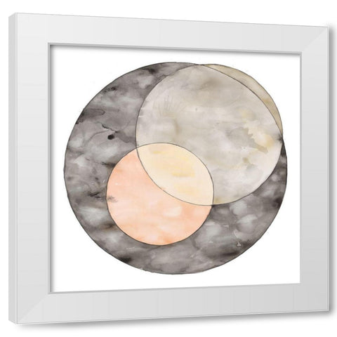 CIRCLES CROSSING White Modern Wood Framed Art Print by Atelier B Art Studio