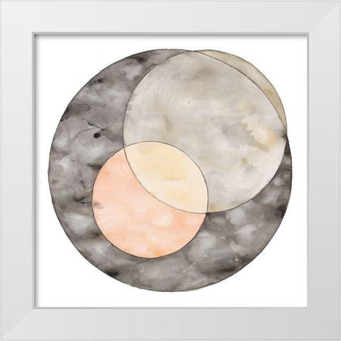 CIRCLES CROSSING White Modern Wood Framed Art Print by Atelier B Art Studio
