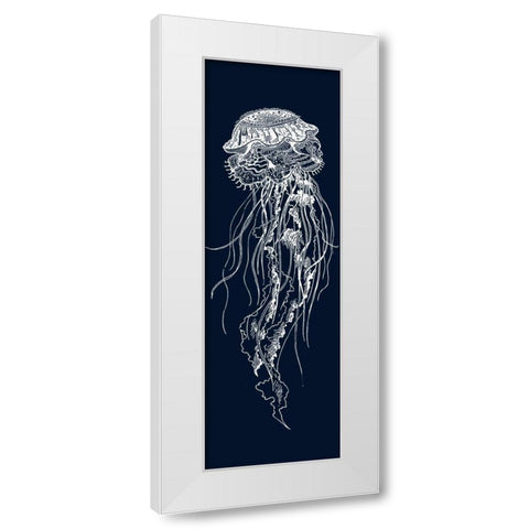 DETAILED JELLYFISH ILLUSTRATION White Modern Wood Framed Art Print by Atelier B Art Studio