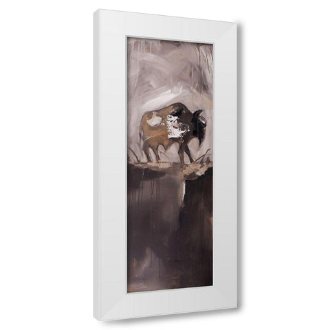 ABSTRACT BUFFALO White Modern Wood Framed Art Print by Atelier B Art Studio