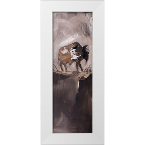 ABSTRACT BUFFALO White Modern Wood Framed Art Print by Atelier B Art Studio