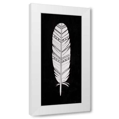 Bird Feather White Modern Wood Framed Art Print by Atelier B Art Studio