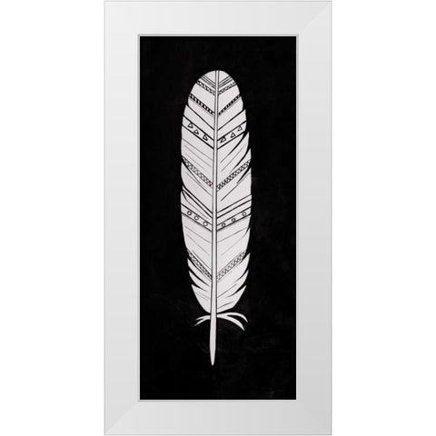 Bird Feather White Modern Wood Framed Art Print by Atelier B Art Studio